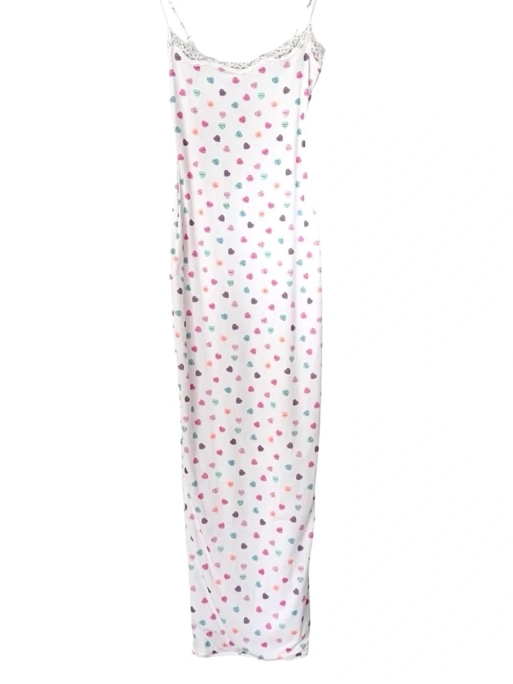 SKIMS Fits Everybody Lace Slip Maxi Dress Candy Heart Marble Size XS - Picture 2 of 8